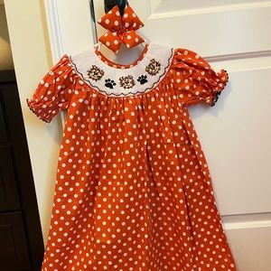 Precious tiger smocked dress